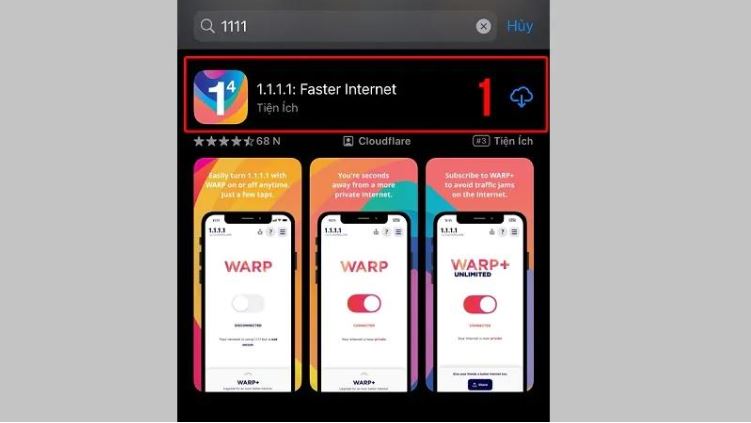  Các bước tải và cài đặt ứng dụng 1.1.1.1 trên Android và iOS.